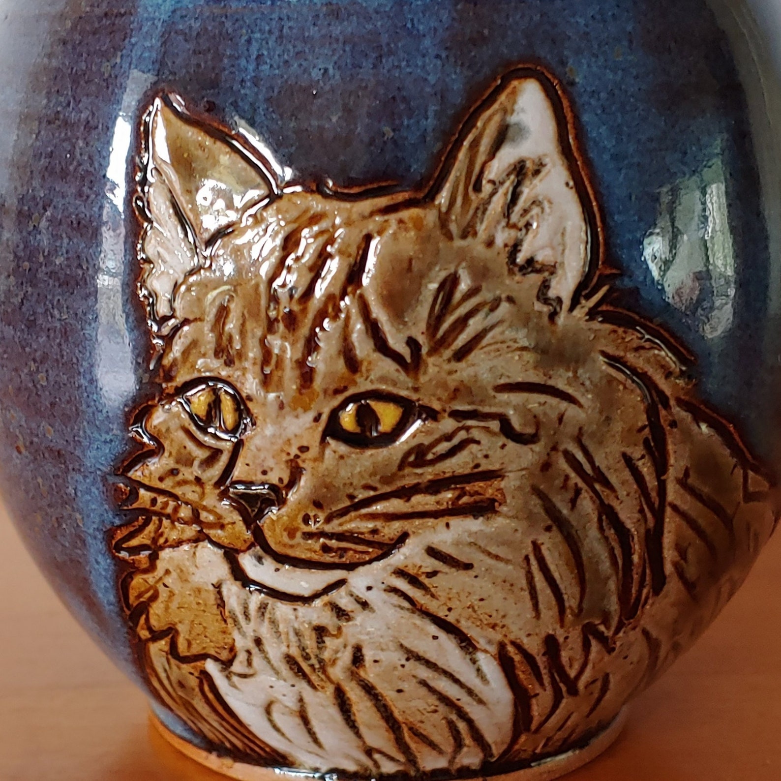 Cat Urn with hand painted cat Cat Urn for tabby cat tabby Etsy