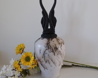 Urn-Twin Flame Handmade Ceramic Urn-custom horse hair memorials