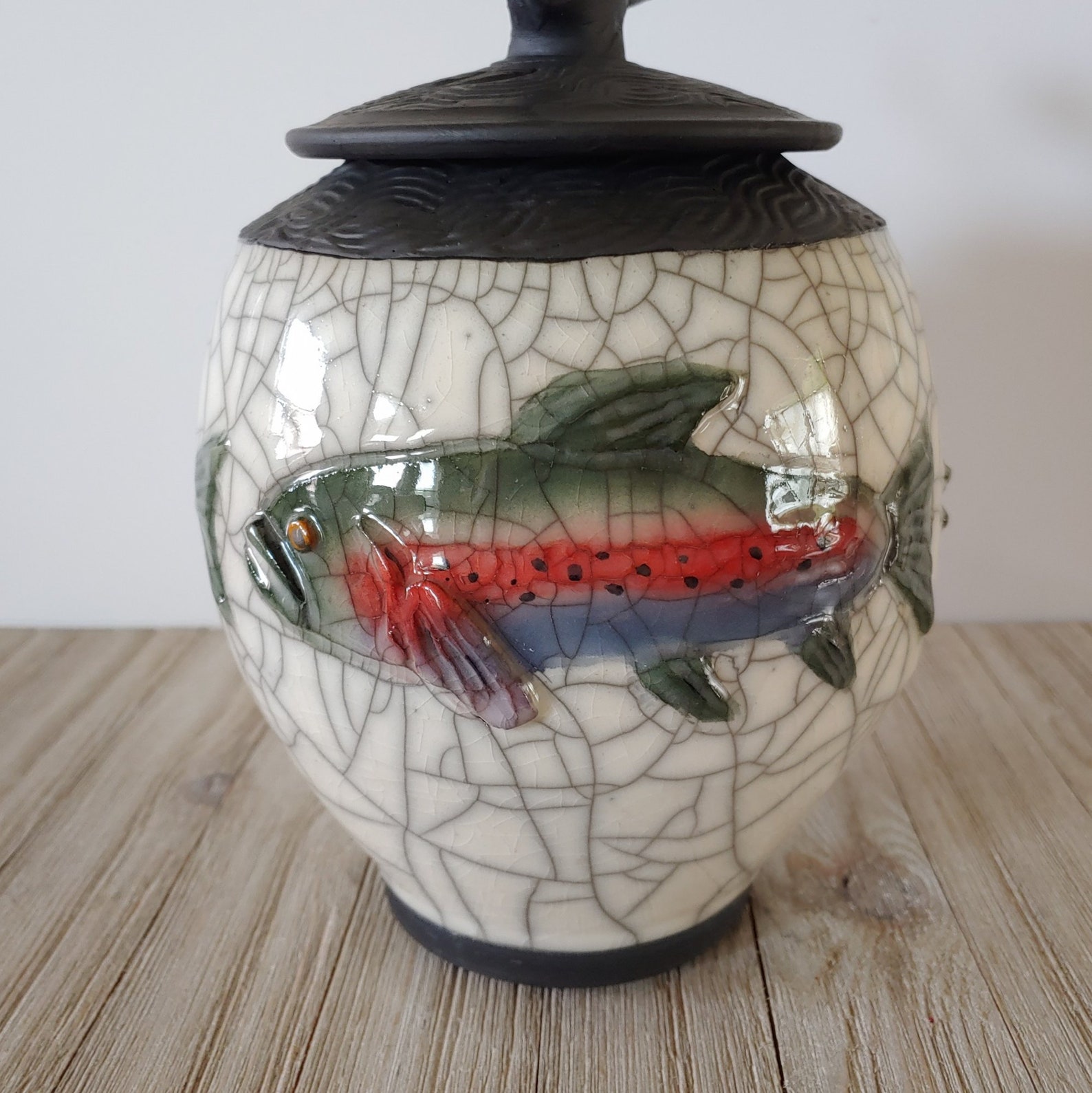 Trout Cremation Urn Handmade Trout Urn for Dad Urn for Etsy