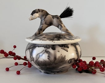 Custom Horse Hair Urn with Hand-Sculpted Pony Lid, Memorial Keepsake