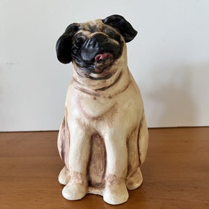 Pug Dog Pet Urn for Ashes- handmade