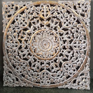 KASOLI Handcrafted Carved Wall Decor 3636 Gold