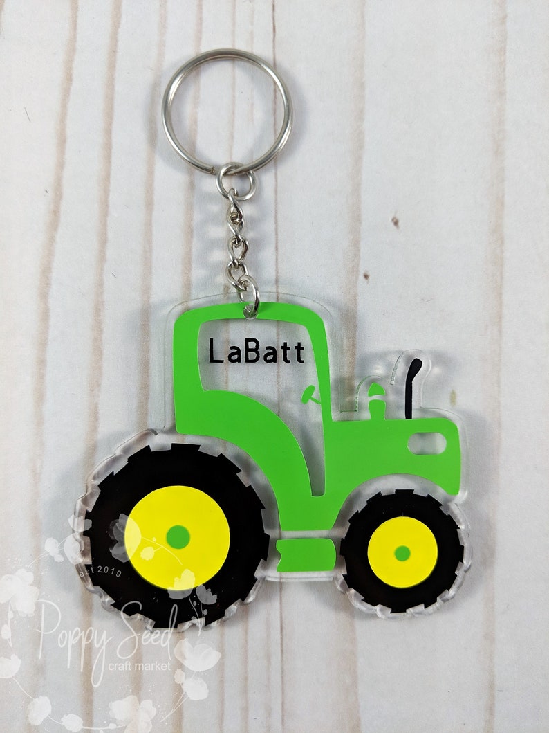 Custom keychain Personalized keychain Tractor keychain Lawn Etsy