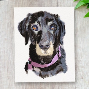 Personalized Pet Portrait,  Pet Painting, Custom Pet Watercolor Portrait, Dog Painting