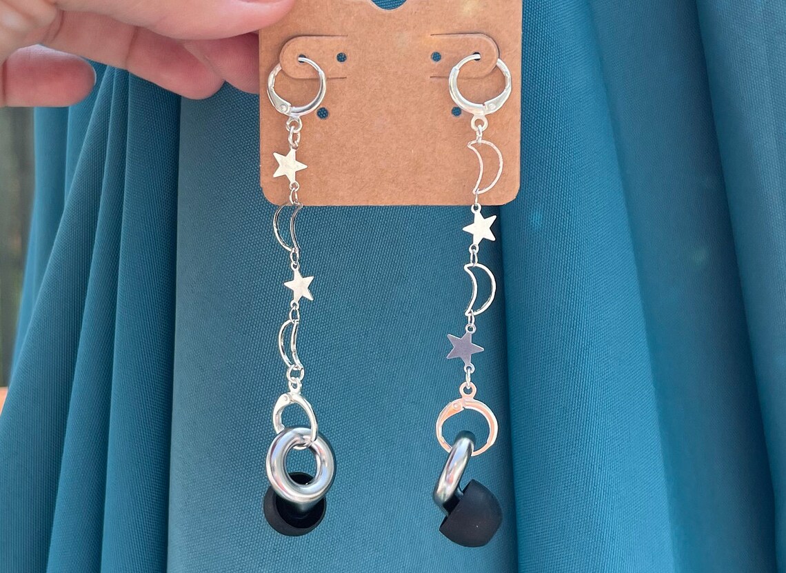 Loop Earplug Earrings Holder Silver Plated Concert Etsy