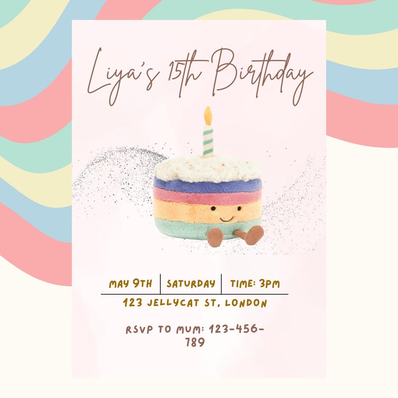 Jelly Cat Rainbow Cake - Etsy