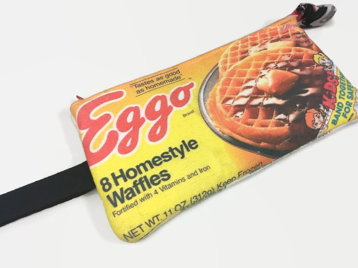 80s Eggo Waffle Purse Wristlet Large Clutch Purse Stranger Etsy