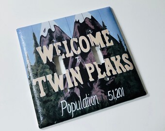 Twin Peaks Welcome to Twin Peaks Double Light Switchplate, Agent Cooper, Laura Palmer Light Switch Cover, Housewarming Gift for Horror Fan