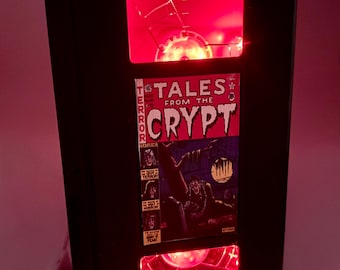 Tales From the Crypt VHS Lamp, Cryptkeeper, Night Light, Custom VHS Tape Lamp, 90s Horror, VHS Horror, Horror Gift, Gift for Movie Lover