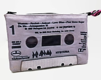 Def Leppard Hysteria 80s Cassette Tape Clutch Retro 80s Music Clutch Purse Wallet Evening Bag 80s Hair Band 80s Rock Band