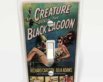 Creature From the Black Lagoon Light Switchplate, Horror Movie Memorabilia, Light Switch Cover, 50s Movie, Housewarming Gift for Horror Fan