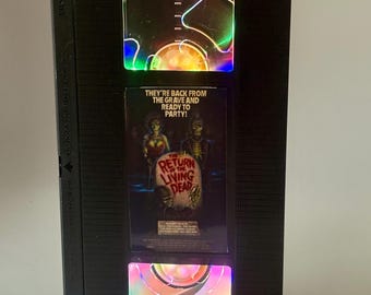 Return of the Living Dead VHS Lamp, Zombie Decor, Night Light, Custom VHS Tape Lamp, Vintage Zombie, Horror Gift, Gift for Movie Lover