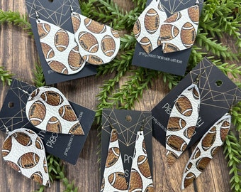 Football Earring | Football Print Leather Earrings | Football | Football Mom | NFL | Leather Earrings