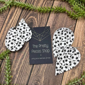 Soccer Earring | Soccer Print Leather Earring | Soccer | Soccer Mom | Leather Earrings