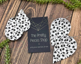 Soccer Earring | Soccer Print Leather Earring | Soccer | Soccer Mom | Leather Earrings