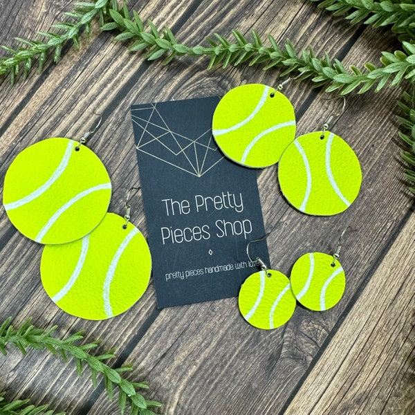 Tennis Earrings | Tennis Ball | Tennis Ball Earrings | Tennis | Tennis Mom | Leather Earrings