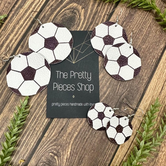 Soccer leather sales earrings