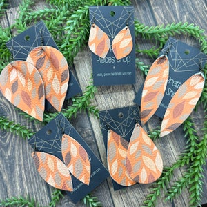 Autumn Leather Earrings - Fall - Fall Earrings - Fall Fashion - Leaf