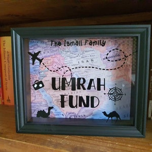 Personalised Umrah fund/Hajj Money box frame/Personalised /Savings Box/Umrah Gift/Hajj gift / Islamic gifts / Muslim Gifts / Makkah /Madina