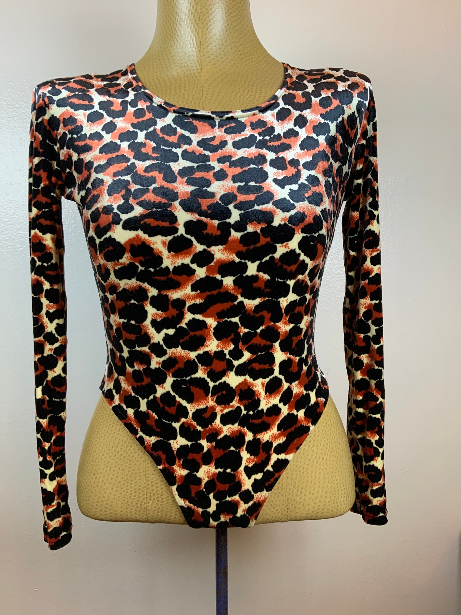 Vintage 1980s Cheetah Print Velvet Body Suit - Etsy
