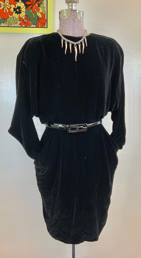Vintage 1980s Regina Kravitz black velvet backless
