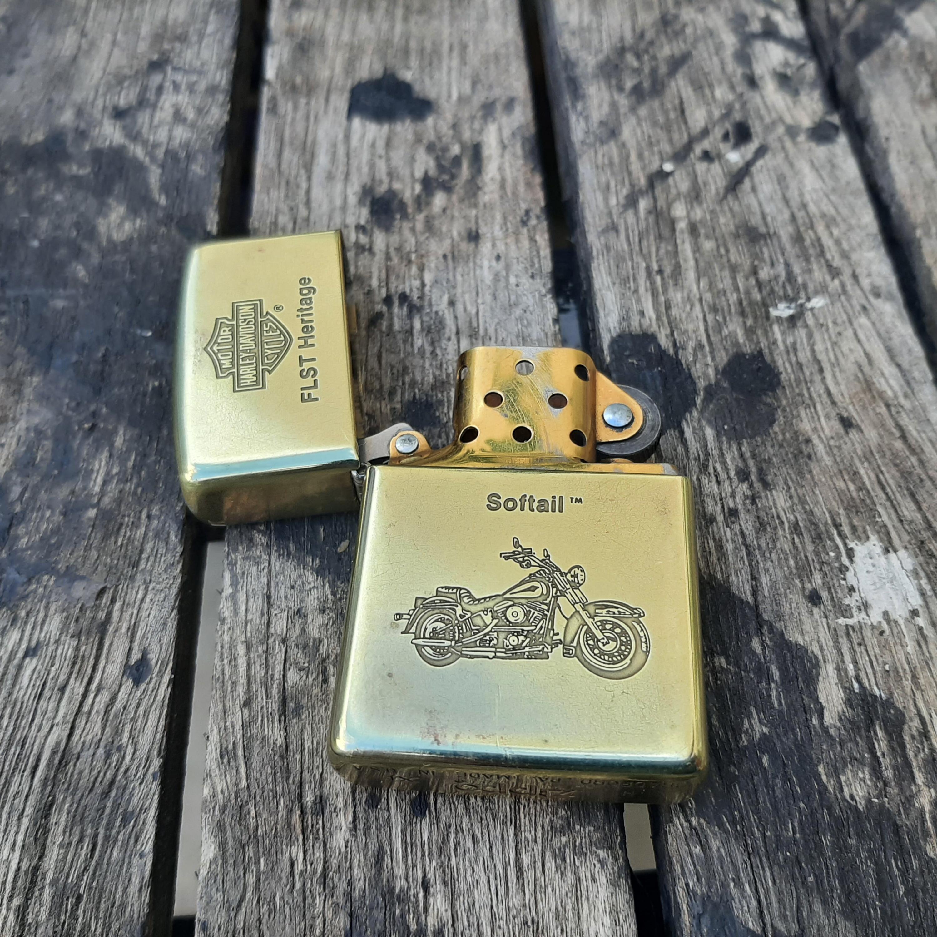 Zippo Lighter Brass Harley Davidson - Etsy