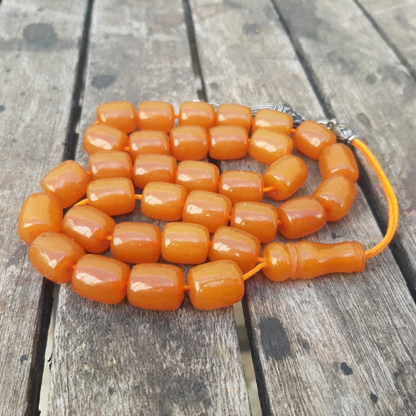 48g vintage pressend baltic amber player beads tesbih,