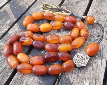 Collier Ancien En Ambre Baltique - Poids 41,6 Grammes, Occasion, Bijou Naturel Et Organique