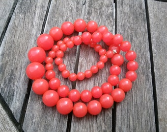Collier Vintage Bakélite Perles Ovales Miel Caramel - Longueur 65 Cm, Occasion, Bijou Rétro