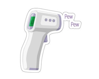 Pee Pew Thermometer Sticker