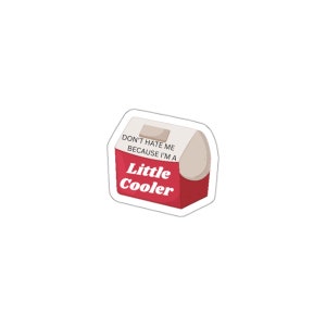 Don&#39;t Hate Me Because I&#39;m A Little Cooler Sticker, Funny Cooler Decal, Sarcastic Vinyl Sticker, Laptop Sticker, Water Bottle Decal