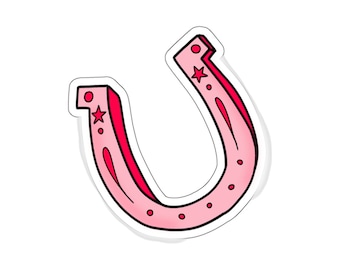 Pink Horseshoe Sticker