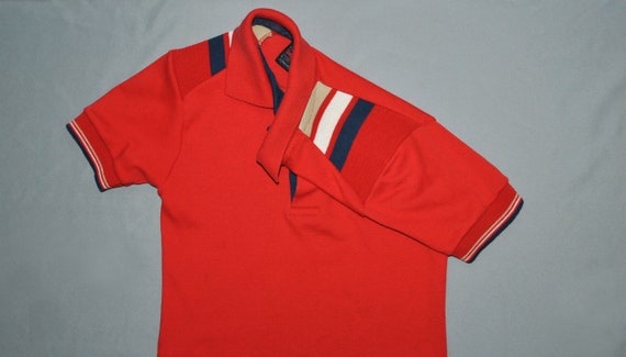 Vintage JCPenny Boys Polo Shirt Size 7 Red Short … - image 5