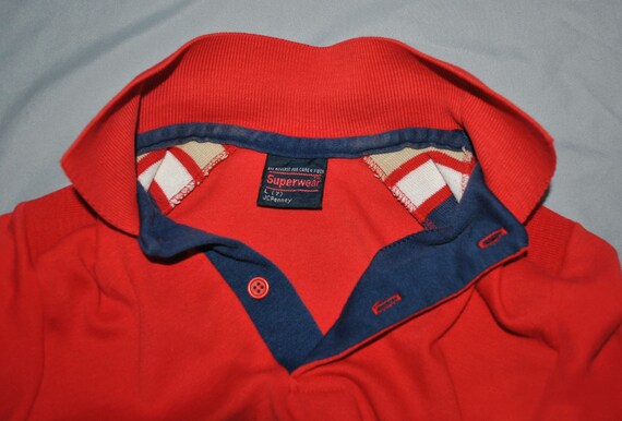Vintage JCPenny Boys Polo Shirt Size 7 Red Short … - image 6
