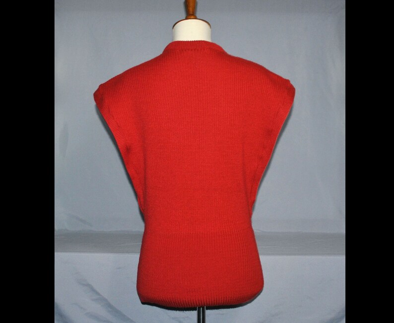 Vintage 80s Sweater Vest Knit Wool Preppy Retro Pullover Sweater Size Medium Sungsport