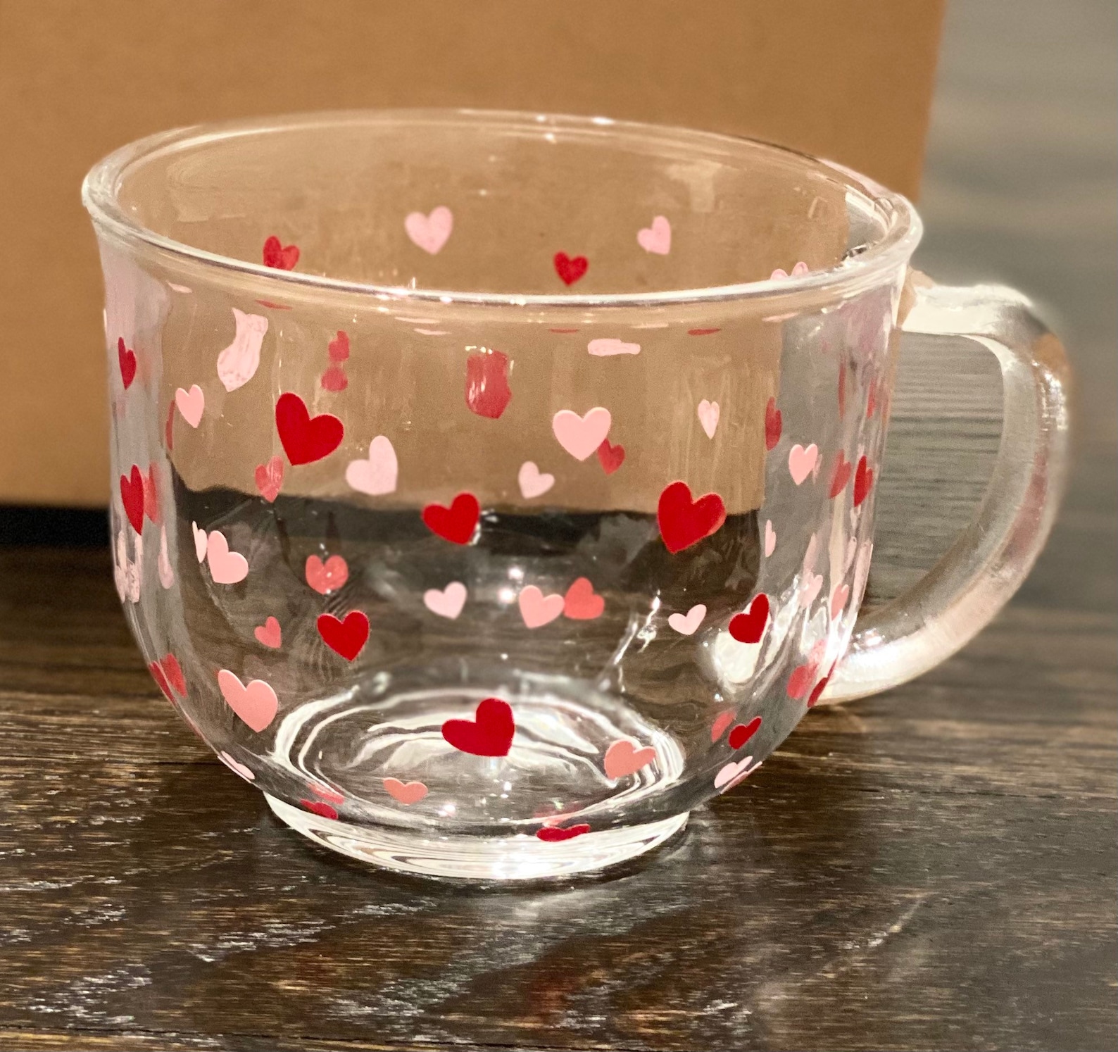 Glass coffee Mug Valentines gifts Heart mug Coffee Gift | Etsy