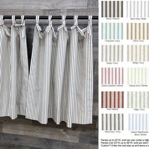 Pillow ticking curtains clearance