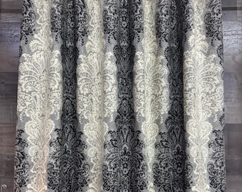 Curtains out of Waverly Fresco Finale Smoke - Pair of 2 panels - Extra wide , extra long available - 4000+ fabrics on BestFabricStore.com