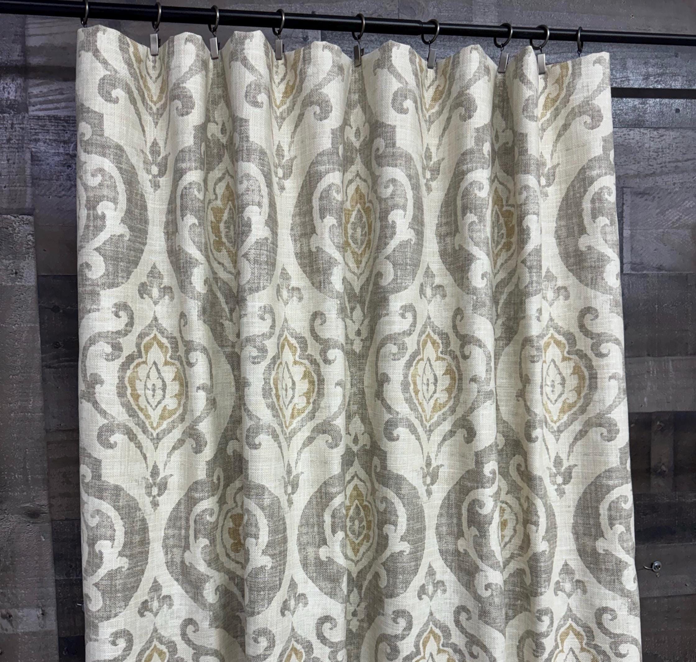 HLC.ME Lena Burlap Flax Linen Semi Sheer Privacy Light Filtering  Transparent Window Tab Top Thick Curtains, image size:2239x2131