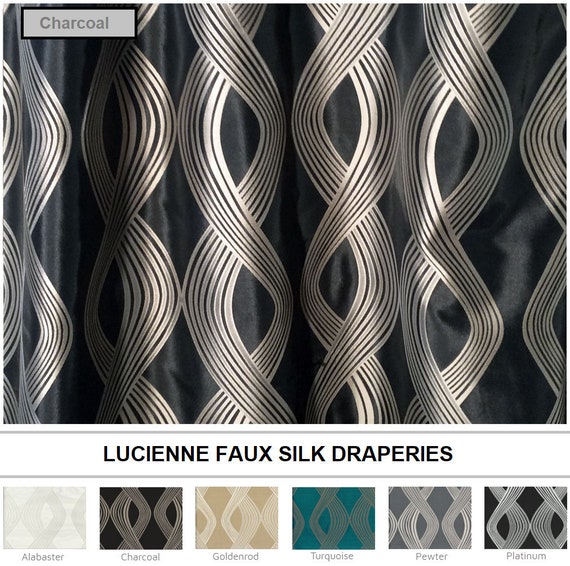 Faux Silk Custom Curtains Drapes 48 Wide Drapery Panel 6 Etsy