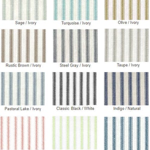 Farmhouse Ticking Stripe Cafe Curtains/Drapes/Valance/Pillow Overall Buckle Tab Top 18 Colors-Custom Curtains Fast Shipping image 2