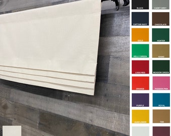 Hand Tacked Faux Roman Shade - Solid Canvas Duck - white, natural, black -or any fabric under 9 per yd. @BestFabricStore.com -Fast Shipping!