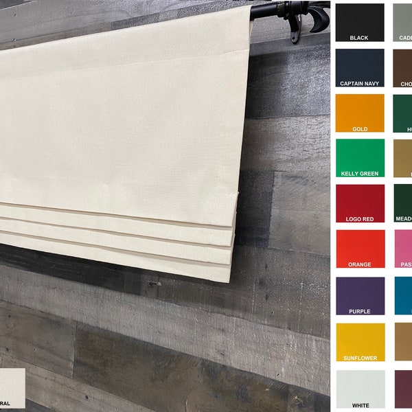 Faux Roman Shade - Solid Canvas Duck - white, natural, black -or any fabric under 9 per yd. @BestFabricStore.com -Fast Shipping!