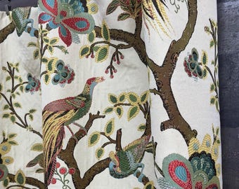 Curtains out of Phoenix Jewel red gold jacquard - Pair of 2 panels - Extra wide , extra long avail - 4000+ fabrics at BestFabricStore.com