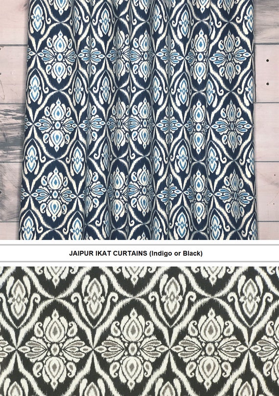 Jaipur Ikat Custom Curtains Drapes 48 Wide Drapery Etsy