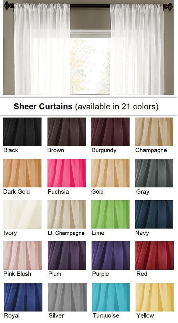 Custom Sheer Curtains Drapery Voile Sheers Or Valance 21 Etsy
