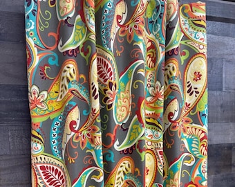 Curtains out of Covington Whimsy Mardi Gras - Pair of 2 panels - Extra wide, extra long available - over 4000 fabrics at BestFabricStore.com