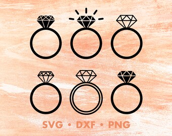 Wedding Ring SVG, Diamond Ring SVG, Engagement Ring Svg, Love Svg, Bride Svg Files For Cricut, Svg Silhouette, Svg Designs, Fiance Clipart