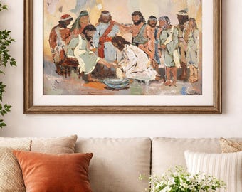 Jesus Washing Feet: Gentle and Lowly, Easter art print