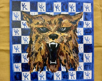 Kentucky Wildcat Print-- "Its a Wildcat Tradition", painting of wildcat face, Kentucky Wildcats